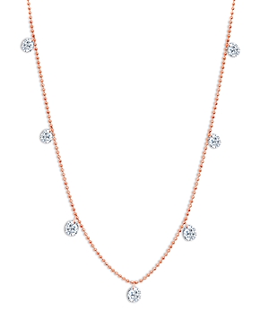 Shop Graziela Gems Gems 18k Rose Gold Diamond Dangle Floating Statement Necklace, 18