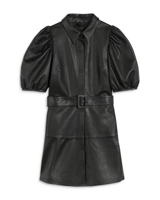 Ted Baker Chrisee Puff Sleeve Leather Shirt Dress | Bloomingdale's Women