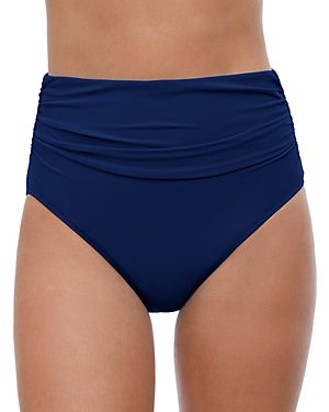 Profile By Gottex Tutti Frutti Full Figure High Waist Bottom In Navy