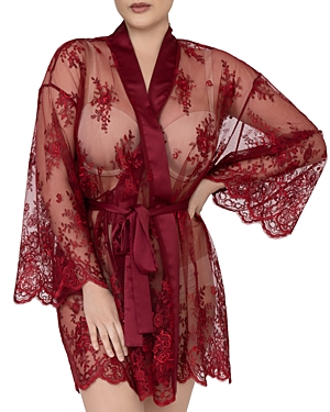 Rya Collection Plus Darling Lace Cover Up In Sangria