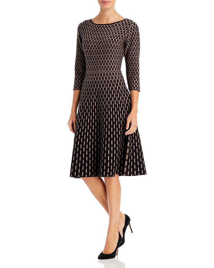 T Tahari Women's Draped Front Fit & Flare Midi Dress