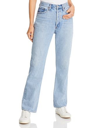 Agolde Denim Mid-Rise Straight Jeans Lana Damen Bekleidung Jeans Bootcut Jeans 