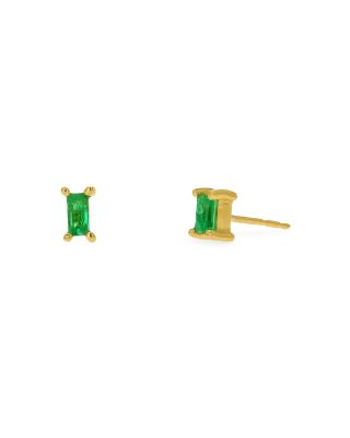 Rachel Reid - Gemstone Square Stud Earrings Collection in 14K Yellow Gold