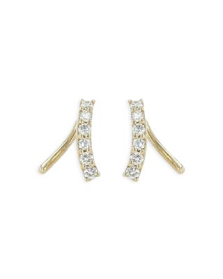 Rachel Reid 14K Yellow Gold Diamond Bar Threader Earrings | Bloomingdale's