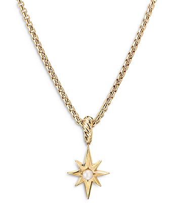 David Yurman - 18K Yellow Gold Cable Collectibles&reg; North Star Birthstone Charm with Cultured Freshwater Pearls