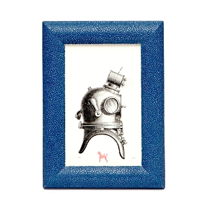 Pigeon & Poodle Oxford Faux Shagreen Frame, 5.5 X 7.5 In Navy