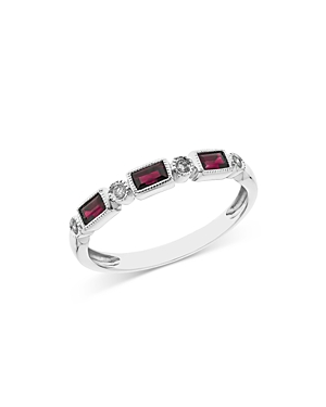 Bloomingdale's Ruby & Diamond Stacking Band in 14K White Gold - 100% Exclusive