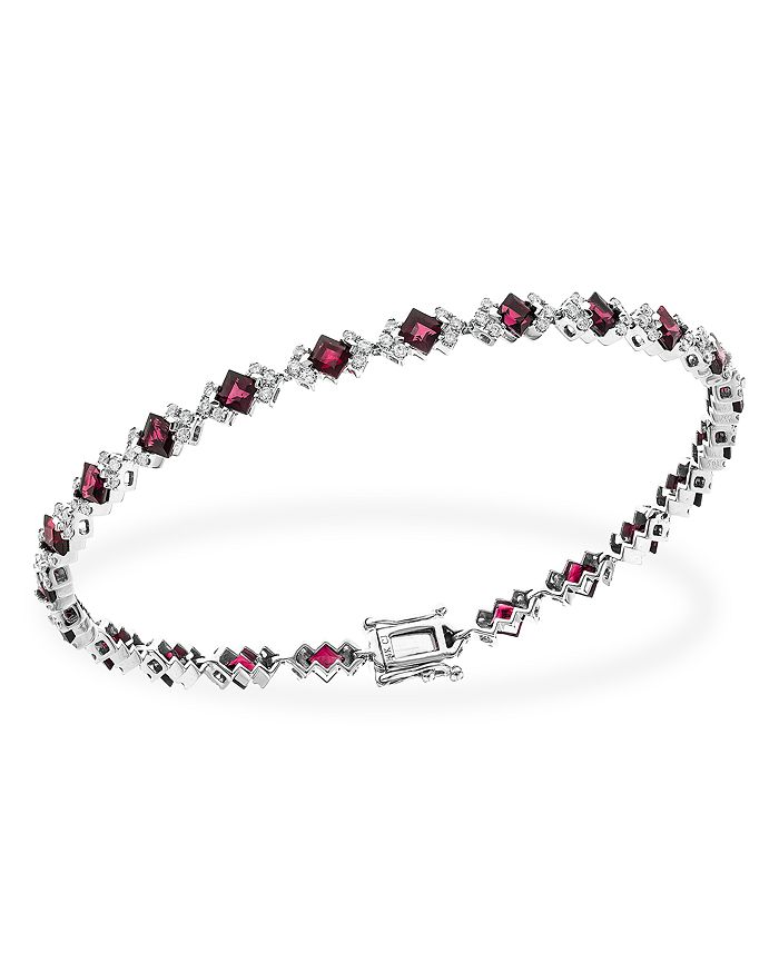 Bloomingdale s Ruby Diamond Tennis Bracelet in 14K White Gold
