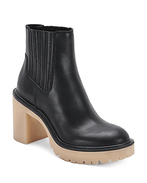 Shop Dolce Vita Women's Caster Block Heel Booties In Black Leather
