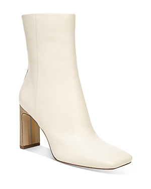 Sam Edelman Women's Anika Square-toe Booties Women's Shoes In Ivory Leather