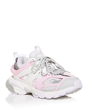 Balenciaga Women's Track Low Top Sneakers In Grey/pink