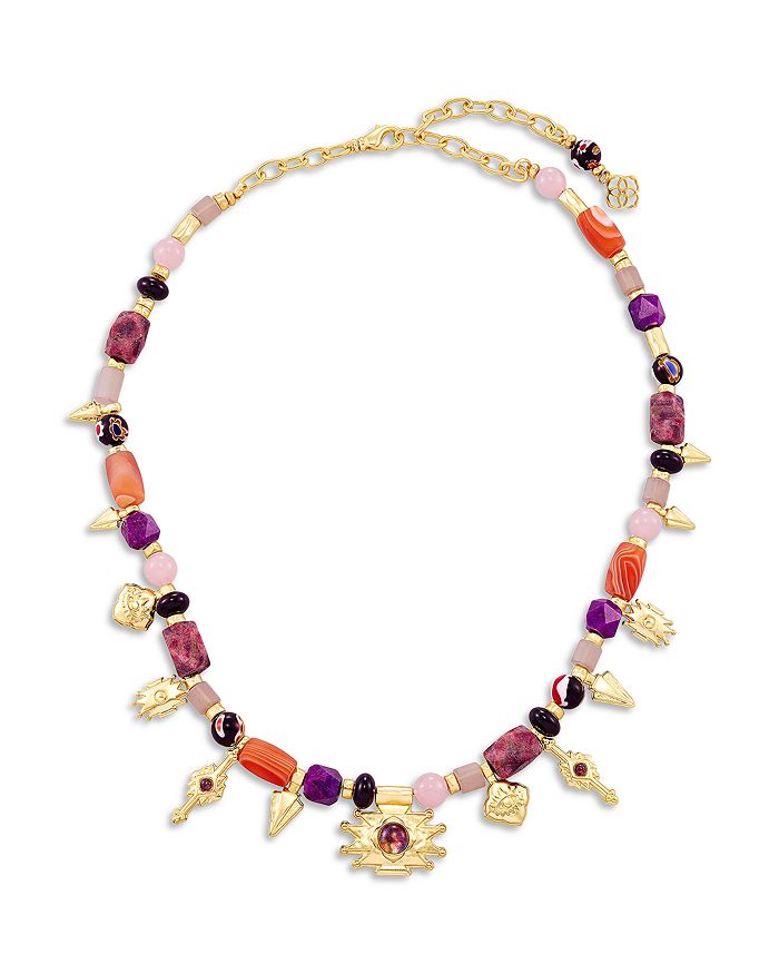 Kendra Scott Shiva Multi Stone Beaded Charm Necklace 18