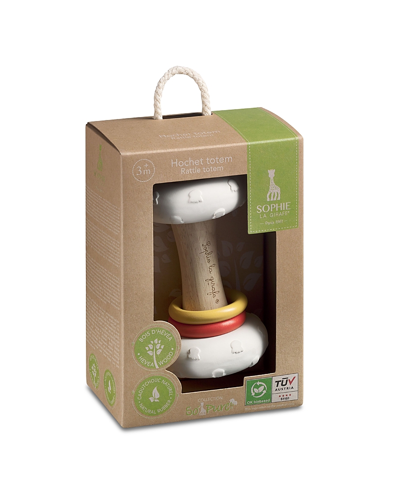 Sophie La Girafe So'pure Rubberwood Totem Rattle - Ages 3 Months+
