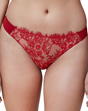 Skarlett Blue Entice Lace Thong In Scarlet/rose Dawn