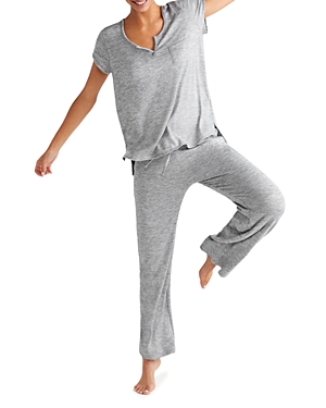 Yummie Wide-leg Pajama Pants In Heather Grey