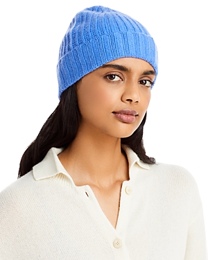 C By Bloomingdale's Ribbed Knit Cuff Cashmere Hat - Exclusive In Cornflower