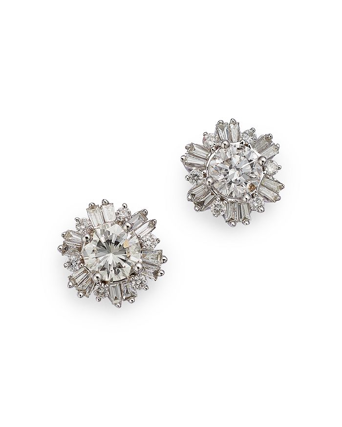 Bloomingdale's Diamond Cluster Stud Earrings in 14K White Gold, 1.0 ct ...