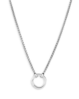 David Yurman - Sterling Silver Cable Amulet Box Chain Slider Necklace, 36"