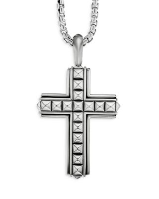  Sterling Silver Pyramid Cross Pendant