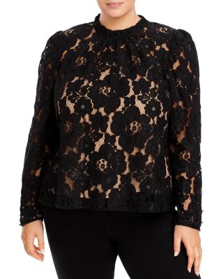 WAYF WAYF Erika Lace Puff Shoulder Top 