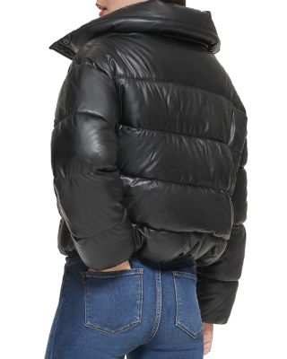DKNY Faux Leather Puffer Jacket | Bloomingdale's
