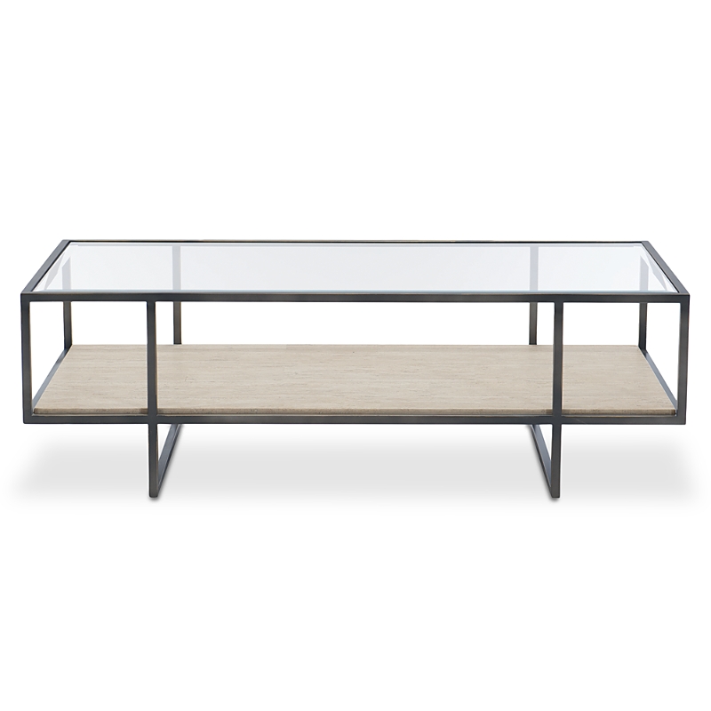 Bernhardt Harlow Cocktail Table In Bronze Steel
