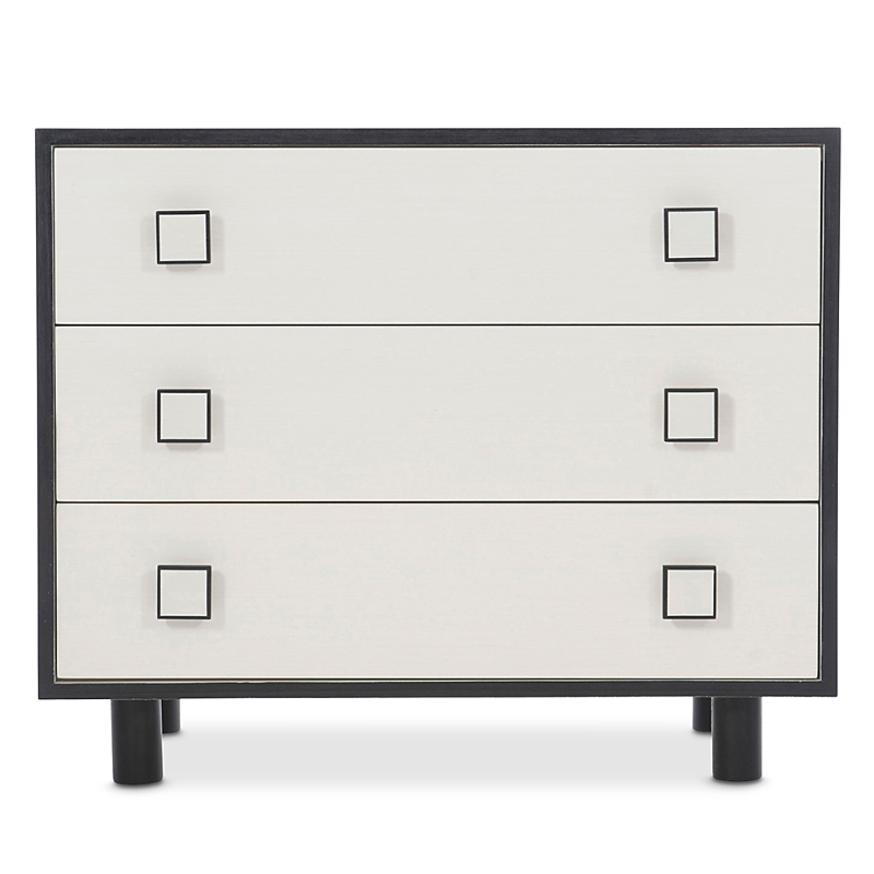 Bernhardt T Silhouette Nightstand In Eggshell/onyx
