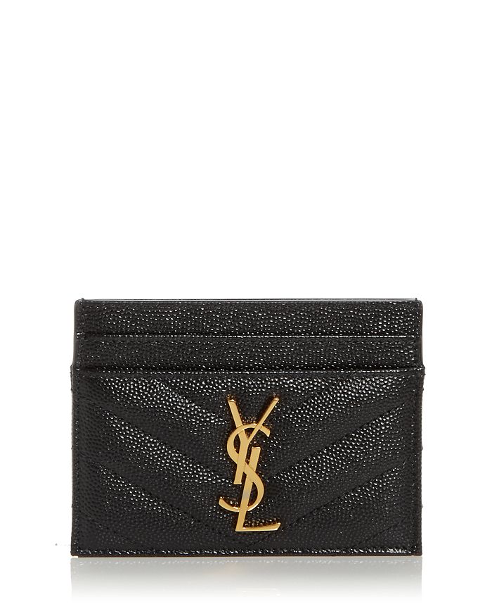 Saint Laurent Monogram Quilted Leather Card Case Handbags - Bloomingdale's