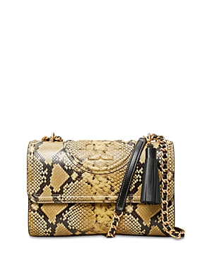 Tory Burch Fleming Snake Print Leather Convertible Crossbody