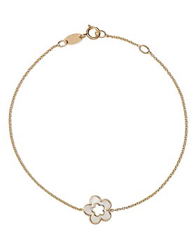 Bloomingdale's - Mother of Pearl Flower Chain Bracelet in 14K Yellow Gold - 100% Exclusive