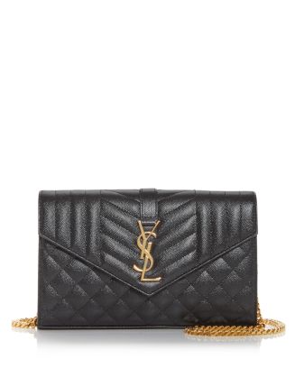 Saint Laurent Cassandre Chain Wallet in Quilted Leather | Bloomingdale's