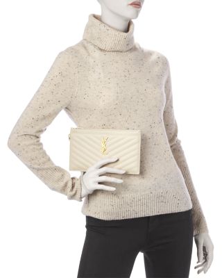 Monogram Quilted Leather Wallet Clutch