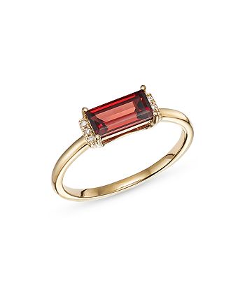 Bloomingdale's - Garnet & Diamond Accent Stacking Ring in 14K Yellow Gold - 100% Exclusive