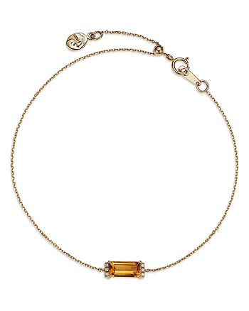 Bloomingdale's - Citrine & Diamond Accent Chain Bracelet in 14K Yellow Gold - 100% Exclusive