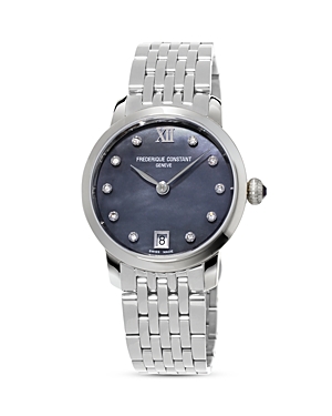 Frederique Constant Slimline Watch, 30mm In Black/silver