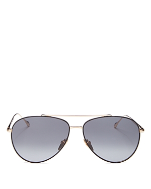 Isabel Marant Women's Brow Bar Aviator Sunglasses, 60mm In Gold/gray