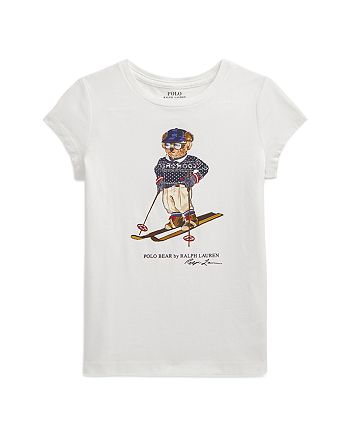 Ralph Lauren Girls' Polo Bear Cotton Jersey Tee - Little Kid ...