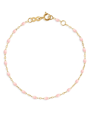 Shop Gigi Clozeau 18k Yellow Gold Classic Gigi Resin Bracelet In Baby Pink