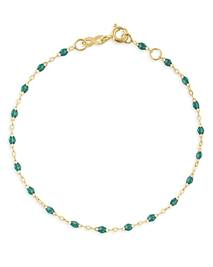 Gigi Clozeau 18k Yellow Gold Classic Gigi Resin Bracelet In Emerald