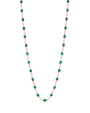 Shop Gigi Clozeau 18k Yellow Gold Classic Gigi Resin Bead Collar Necklace, 16.5 In Emerald