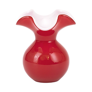 Vietri Hibiscus Glass Red Bud Vase