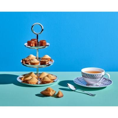 Vertigo Small 3-Part Silver Appetizer Dish