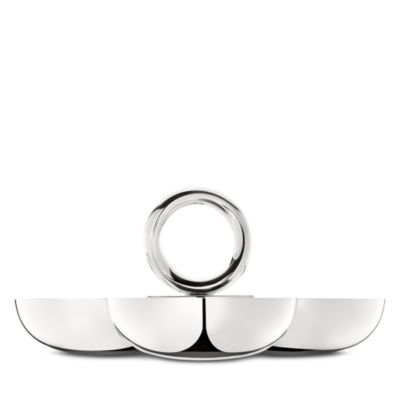 Vertigo Small 3-Part Silver Appetizer Dish