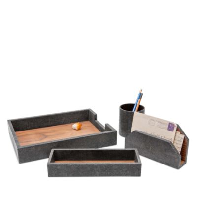 Crosby Faux Shagreen Desk Accessories Set