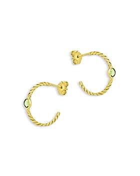 Bloomingdale's - Peridot Twisted Hoop Earrings in 14K Yellow Gold - 100% Exclusive