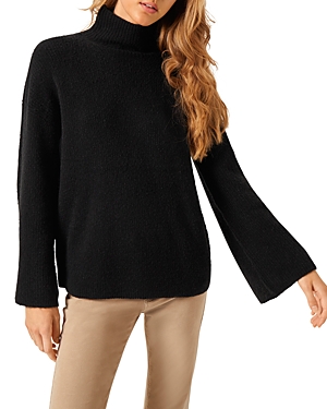 French Connection Flossy Mock Neck Sweater In Black