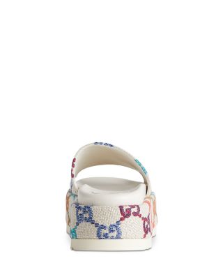 Gucci Women's GG Multicolor Platform Slide Sandals | Bloomingdale's