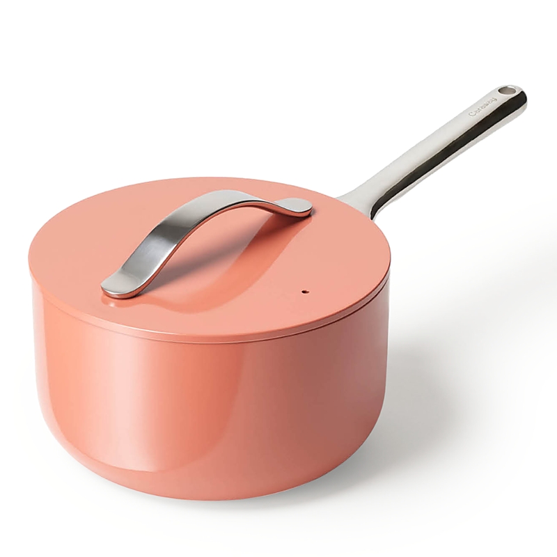 Caraway Nonstick Ceramic 3-quart Sauce Pan With Lid In Perracotta