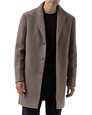 Rodd & Gunn Lodestone Wool Blend Overcoat In Fawn