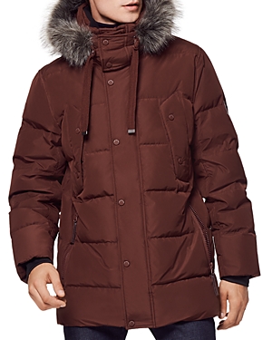 Shop Andrew Marc Gattaca Parka With Detachable Hood In Oxblood